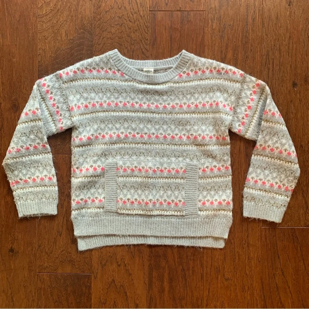 OshKosh B’gosh Girls Fair Isle Metallic Knit Sweater | Size 6